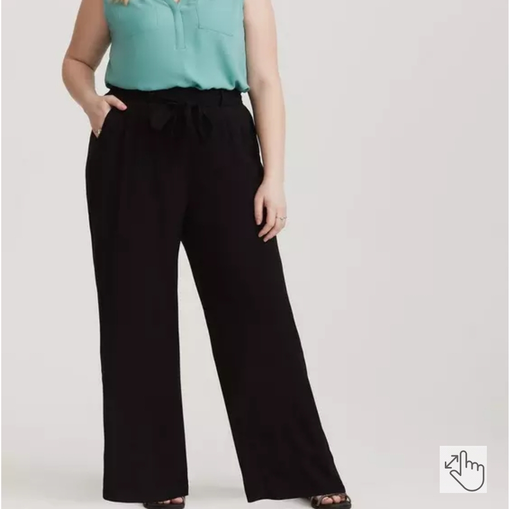Torrid Black Wide Leg Pants High Waisted Size 2